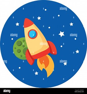 rocket launcher spaceship and planet universe scene flat style icon vector illustration design Stock Vector Image & Art - Alamy