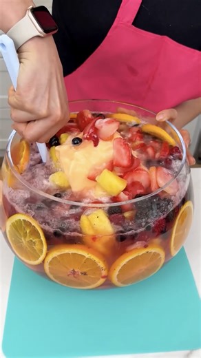 2.4M views · 20K reactions | This treat is a game changer! I make a fruit punch with strawberries, pineapple, orange sherbet, and soda. | Amy L Daily Recipes | Facebook