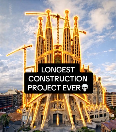 The LONGEST Construction Project We've Ever Seen‼️😱 #construction #engineering #architecture #barcelona #europe