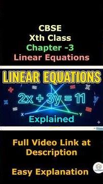 Class 10 Maths Linear Equations | Easy Tricks & Examples | CBSE