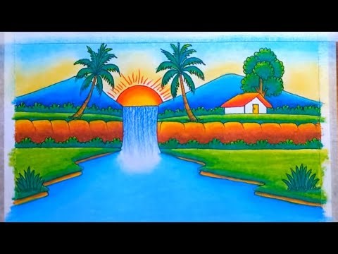 beautiful prakritik drishya drawing|