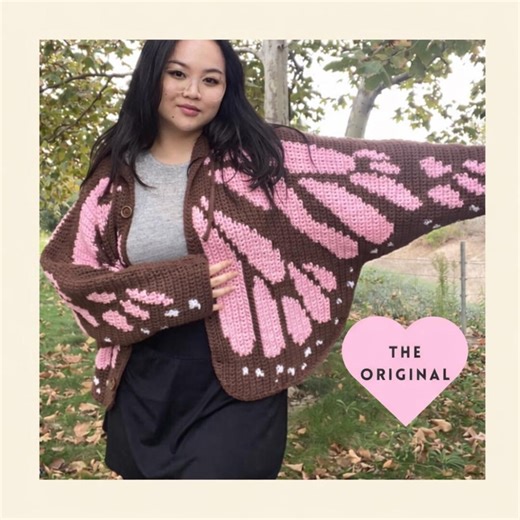 Monarch Butterfly Cardigan Crochet Pattern and Tutorial Combo by Lunexia (original) - Etsy