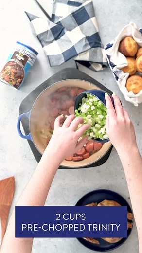 Have leftover rotisserie chicken and don’t know what to do with it? We have a solution—turn it into a quick and easy chicken and sausage gumbo with our Gumbo Ya-Ya Base! | Blue Runner Foods