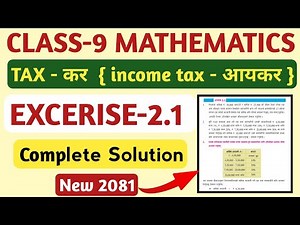 Class 9 Maths Chapter 2 Tax Solution | Class 9 Maths income tax:{ आयकर } Excerise-2.1 Solution