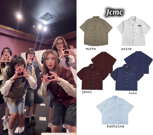 [PASSIONFASHION] 01 -muthe wore flanel shirt from revartco -jessi, erine, kathrin & lulu wore workshirt boxy fit from suicideanthem #jkt48 #jkt48video #fashionjkt48newera #fyp #lewatberanda