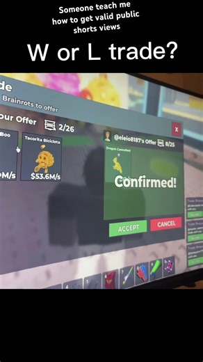 Insane trade #sab #roblox