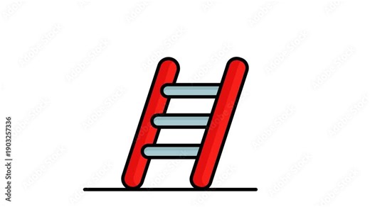 Ladder icon animation. animation icon related to work safety. Suitable for site web, app, UI, user interfaces, provide visual feedback and more. Alpha channel