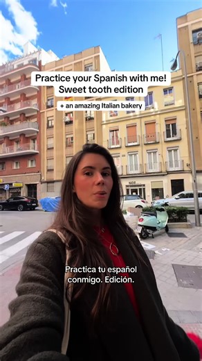 Practice your Spanish with me at a delicious Italian Madrid pastry shop! 🇪🇸 #españa #learnspanish #español