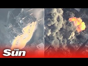 IDF release aerial footage of huge airstrikes targeting alleged Hamas intelligence buildings in Gaza