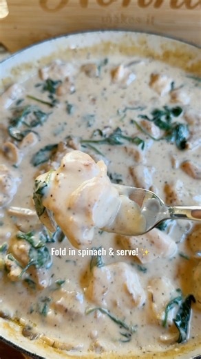 Creamy Garlic Parmesan Chicken with Mushrooms & Spinach