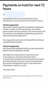 Payments on hold for next 72 hours