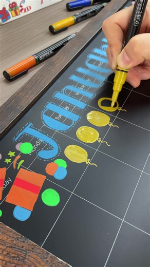 DIY your January chalkboard calendar easily.#tiktokmademebuyit #painting #gotideal #chalkboard #calendar