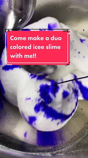 Duo Colored Icee Slime Tutorial with Purple Blue Glue Stick
