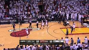 2013 NBA Finals/Game 6: Ray Allen ties the game for the Heat with a late 3. The Heat would go on to win in overtime (Vid cred @ espn) | Hoop It Up