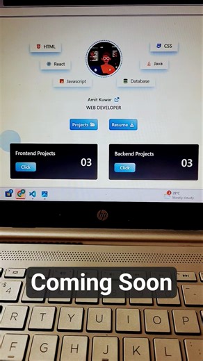 Mini Portfolio Website using React - Coming Soon #comingsoon #portfolio