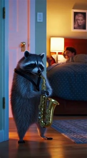 Raccoon Plays Saxophone Serenade at 3AM! 🎷🦝 Hilarious Wake Up Prank