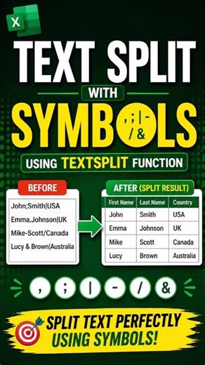 How to use text split with symbols in excel| Data entry in Excel| #excel #exceltips #exceltricks