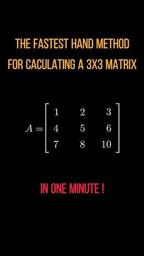 Super Fast Method: Calculate 3x3 Inverse Matrix by Hand #shorts