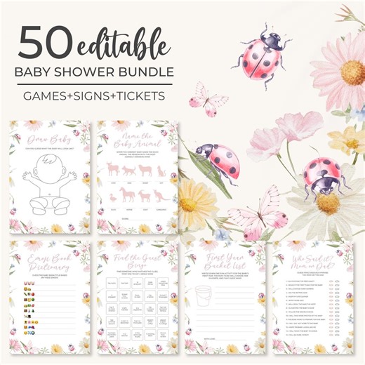 Ladybug Baby Shower Game Bundle | Floral Bugs Baby Shower Game Pack | Love Bug Baby Shower Game Set | Our Little Ladybug Shower Games | BS40 - Etsy UK