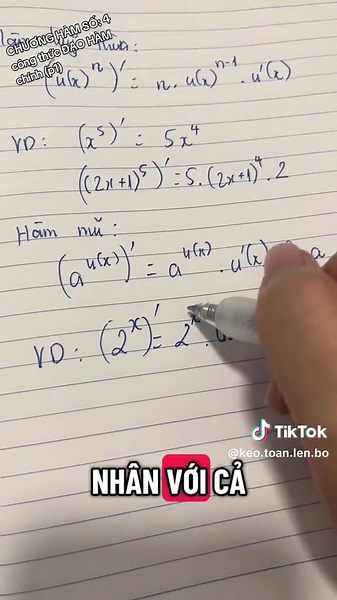 CHƯƠNG HÀM SỐ: 4 công thức ĐẠO HÀM chính (p1)#mathhandbook #toan12 #thptqg #hamso #daoham