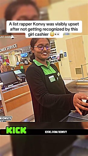 A list rapper Konvy was visibly upset after not getting recognized by this girl cashier