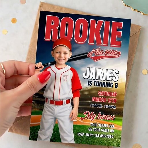 A birthday invitation made for little baseball fans ⚾✨