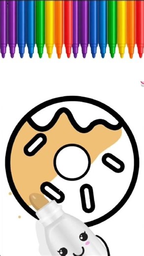 Donut Colouring for Kids | Super Satisfying Color Fill Video