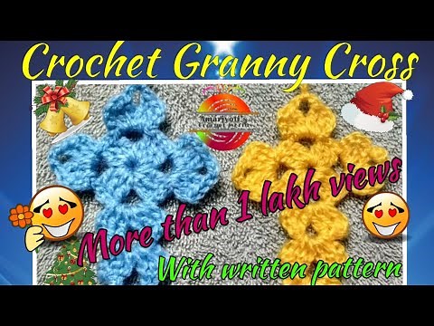 Beginners friendly Granny Cross... #easy #cross #xmasdecor #crochet #beginnersfriendly
