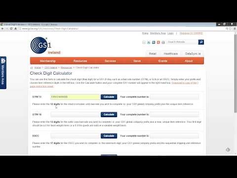 GS1 Barcode Check Digit Calculation