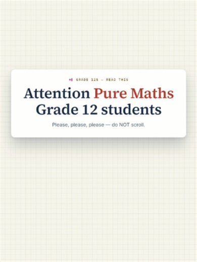 Pure Maths Live Classes for Grade 12 — Join Wednesdays