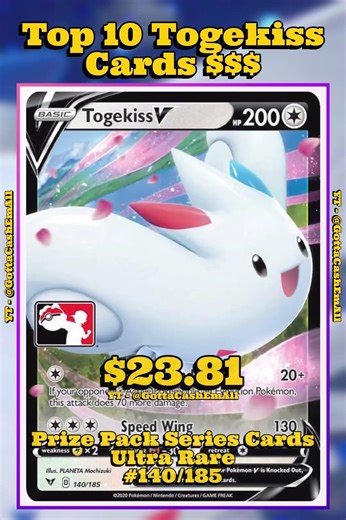 Top 10 RAREST Togekiss Pokémon Cards Ever Printed! ✨ (Most Valuable Togekiss Cards) #pokemon #top10