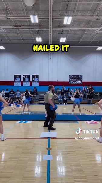 Cop Humor (@cophumoryt) - Hilarious Cop Joins Cheerleaders for Epic Routine!