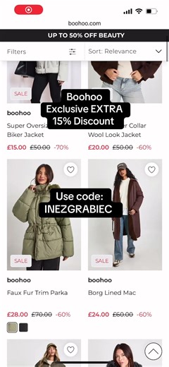 AD boohoo Extra 15% discount! Use code: INEZGRABIEC Link below to storefront: https://lcshop.co/qGptkx @boohoo #boohoo #fashion #fyp #winterfashion