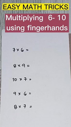 EASY MATH TRICKS Multiplying 6-10 using fingerhands #mathtricks #multiplication #mathALINO#mathdali #mathtricks #mathematicschallenge #mathematics #mathtrick