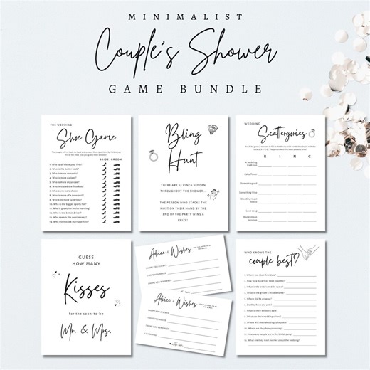 Minimalist Couple's Shower Game Bundle: Modern Bridal Games (digital Download) - Etsy