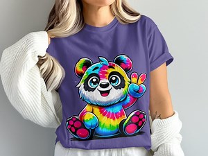 Tie-dye Panda Peace Sign 2 PNG, Free Commercial Use, Instant Download - Etsy