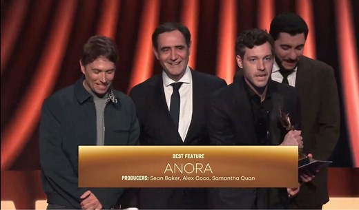 第40届美国独立精神奖最佳影片：《阿诺拉》Anora 火辣制片人又上台啦