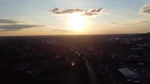 Luton City Centre and Local Buildings, High Angle Drone's View of Luton City Centre and Railway Station. Luton England Great Britain