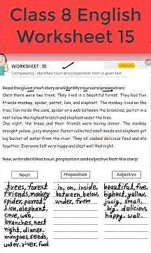 English Workbook class 8 worksheet 15 #worksheet15 #class8english