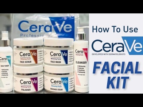 How to use Am CeraVe facial products||CeraVe whitening & brightening skincare kit