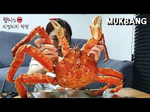 Real Mukbang:) Steamed King Crab 🦀 ☆Rice mixed with crab stuffing
