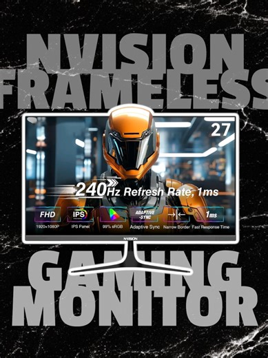 240Hz Frameless Gaming Monitor for Optimal Performance