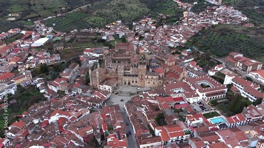 ORBIT AROUND THE MONASTERY OF GUADALUPE, 4K 30FPS DRONE AERIAL IMAGES, 1 INCH SENSOR
