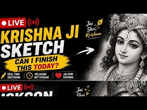 🔴 LIVE Krishna Ji Pencil Sketch Drawing | ISKCON Temple Art | Real Time Sketching | MK Art Vlogs