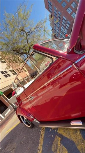 Volkswagen dub convertible sitting on 17 inch rims slammed to the ground. Air ride suspension. #vw