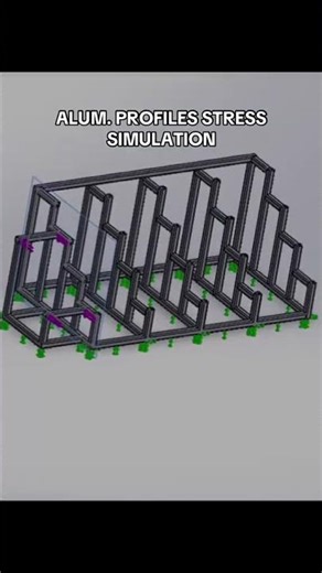 Stress failure using Finite element analysis (FEA) on Aluminum structure. #solidworks