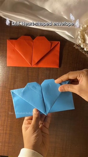 DIY Heart-shaped envelope 💌♥️ #shorts #craft #trending #envelope #diy