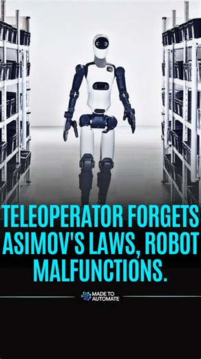 Made To Automate on Instagram: "I laughed at first when I read about a teleoperator regretting one simple oversight. Forgetting to program Isaac Asimov’s laws into a robot sounds harmless, until you realize those rules exist for a reason. Humor fades quickly when control slips. Asimov imagined safeguards to keep humans safe from their own creations. Without them, machines follow commands too literally. They do not understand intent, ethics, or hesitation. A small line of missing code can turn ef