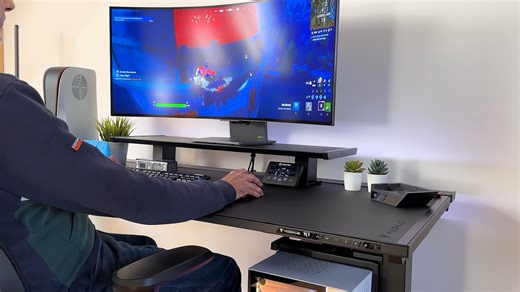 1M views · 2.2K reactions | The Secretlab MAGNUS Pro Sit-to-Stand Desk has “the best cable management system” Geek Street has seen on a desk. A power supply column integrated into the desk leg powers the desk and all his tech essentials with a single cable, while custom magnetic desk accessories keep the rest of his cords organized. Watch his full review here: bit.ly/geekstreetmagnuspro | Secretlab | Facebook