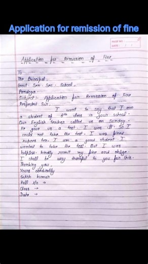 🧖#Application for remission of fine #remission application #remission application essay #shorts 💔✍️